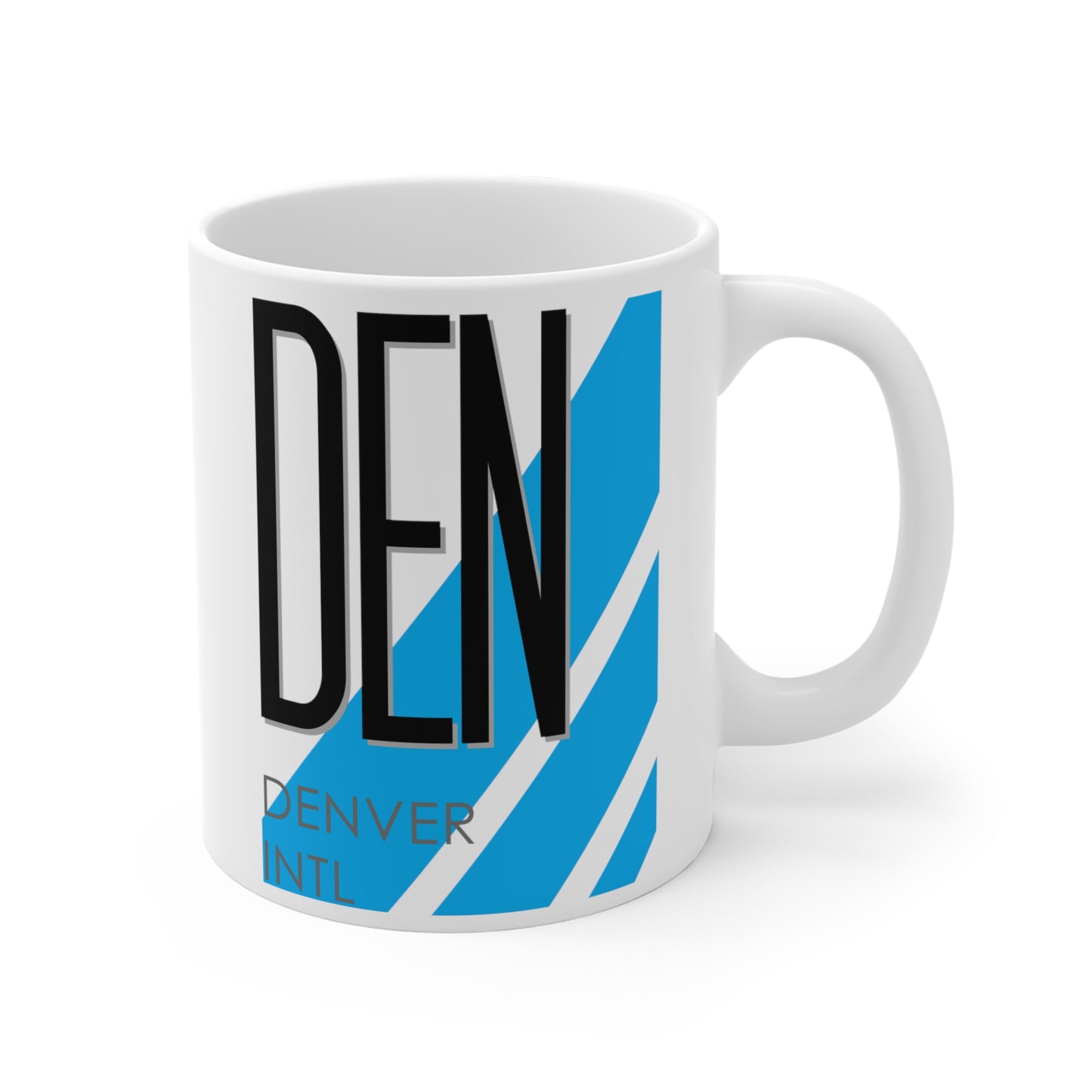 Denver Intl, DEN. 11oz Airport Mug (Blue)