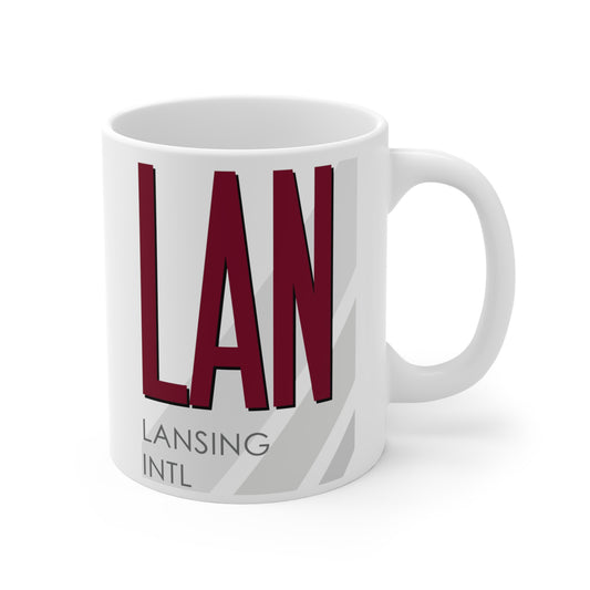 Lansing Capital Region Intl, LAN. 11oz Airport Mug (Magenta)