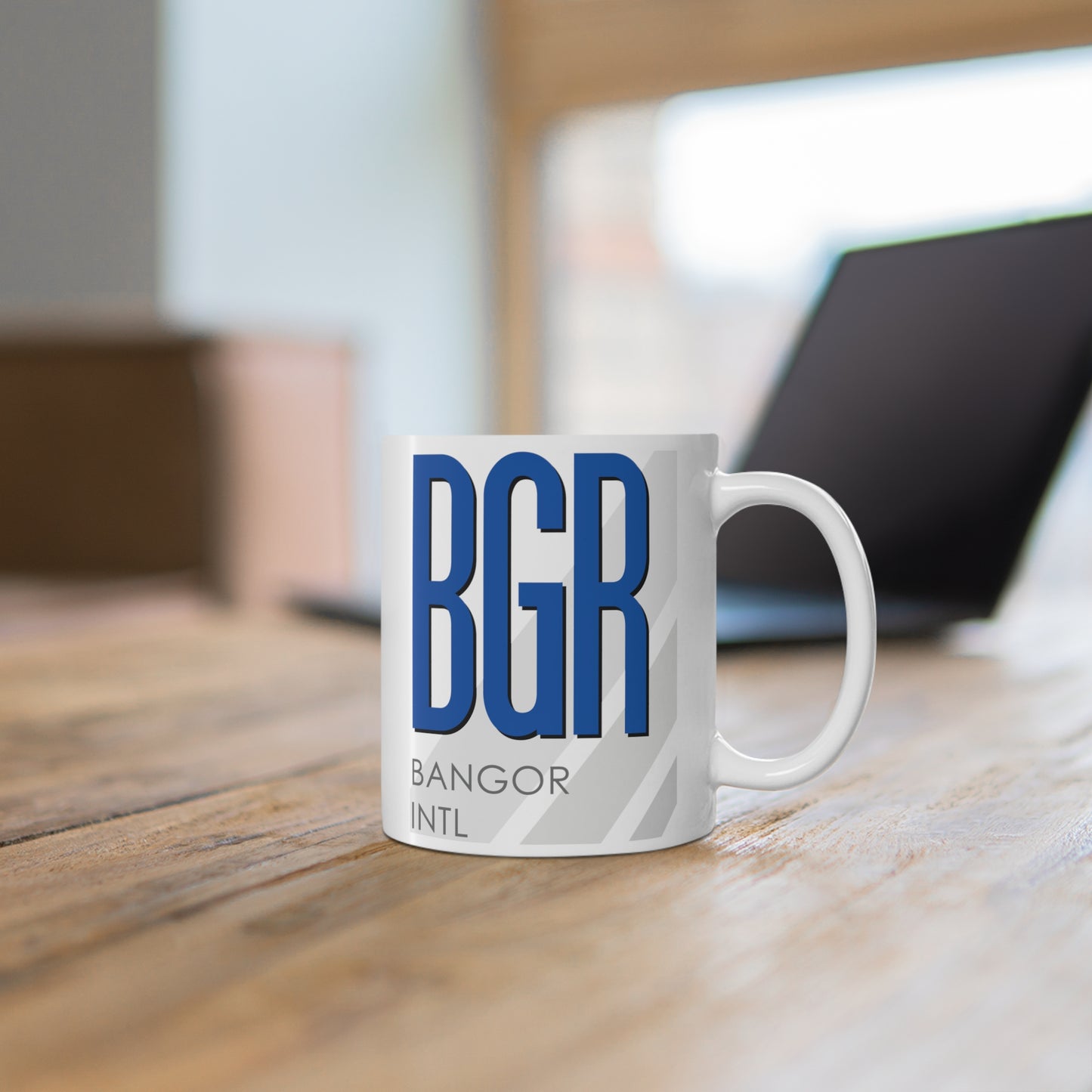 Bangor Intl, BGR. 11oz Airport Mug (Blue)