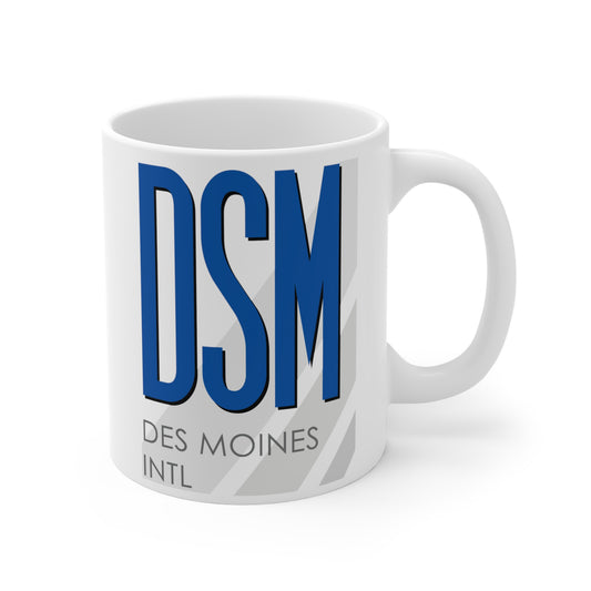 Des Moines Intl, DSM. 11oz Airport Mug (Blue)