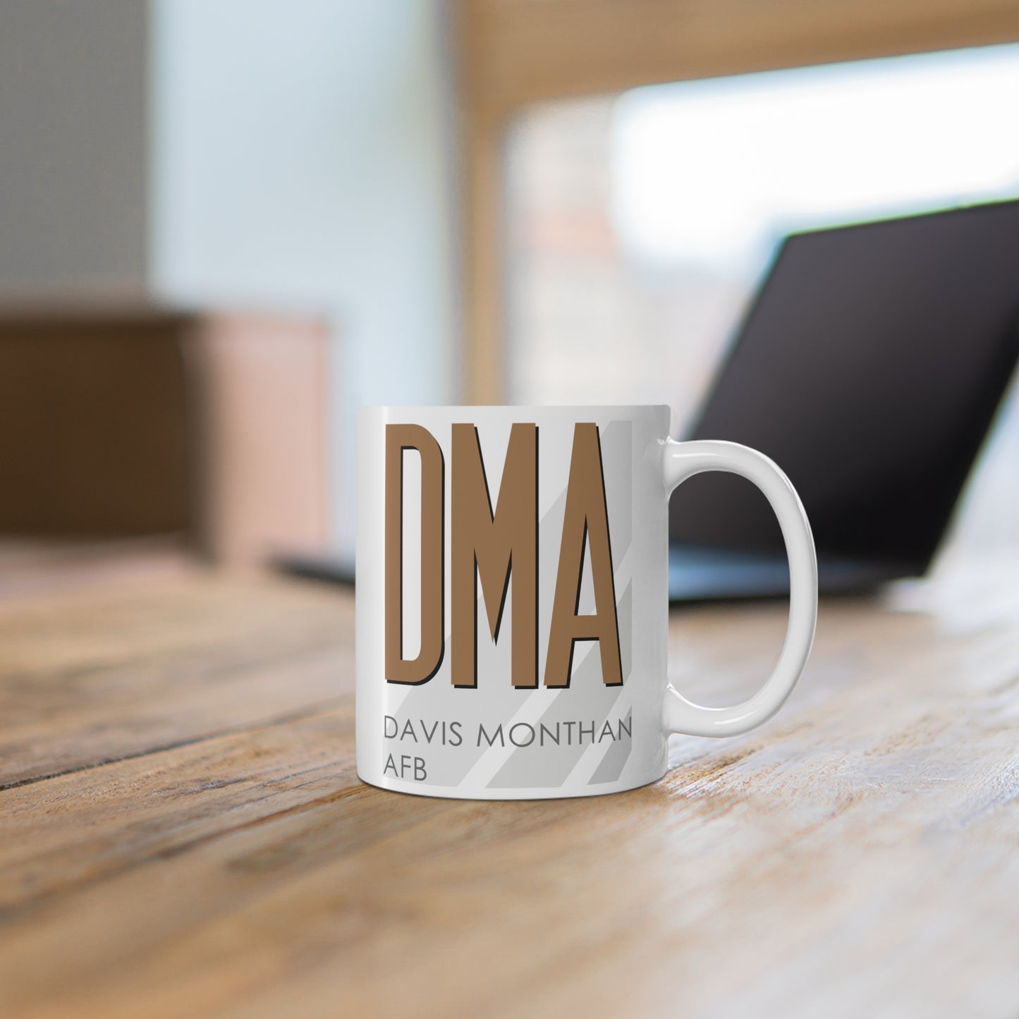 Davis Monthan AFB, DMA. 11oz Airport Mug (Brown)