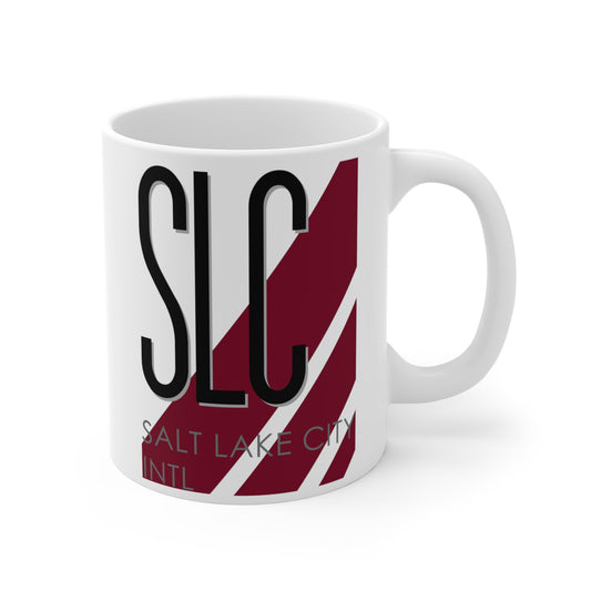 Salt Lake City Intl, SLC. 11oz Airport Mug (Magenta)