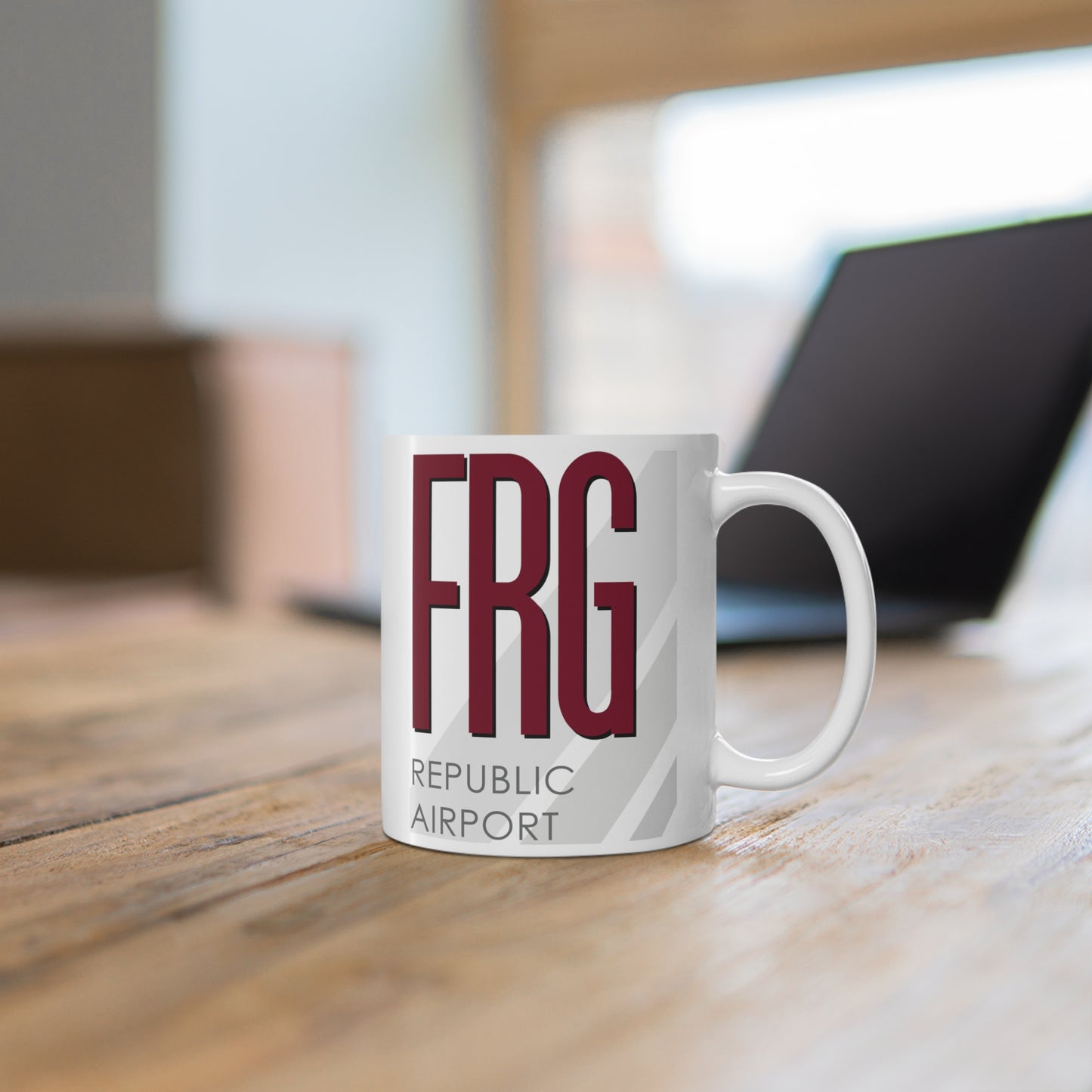 Republic Airport, FRG. 11oz Airport Mug (Magenta FRG)