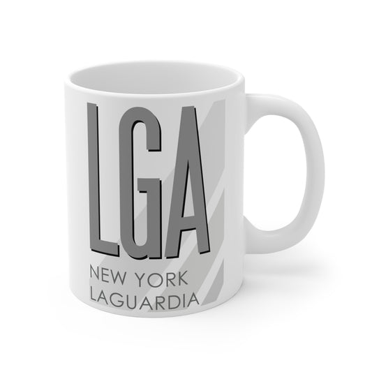 New York LaGuardia, LGA. 11oz Airport Mug (Gray LGA)