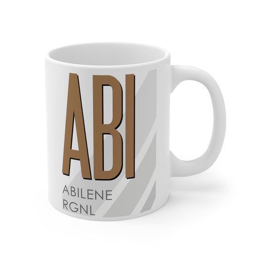 Abilene Rgnl, ABI. 11oz Airport Mug (Brown)