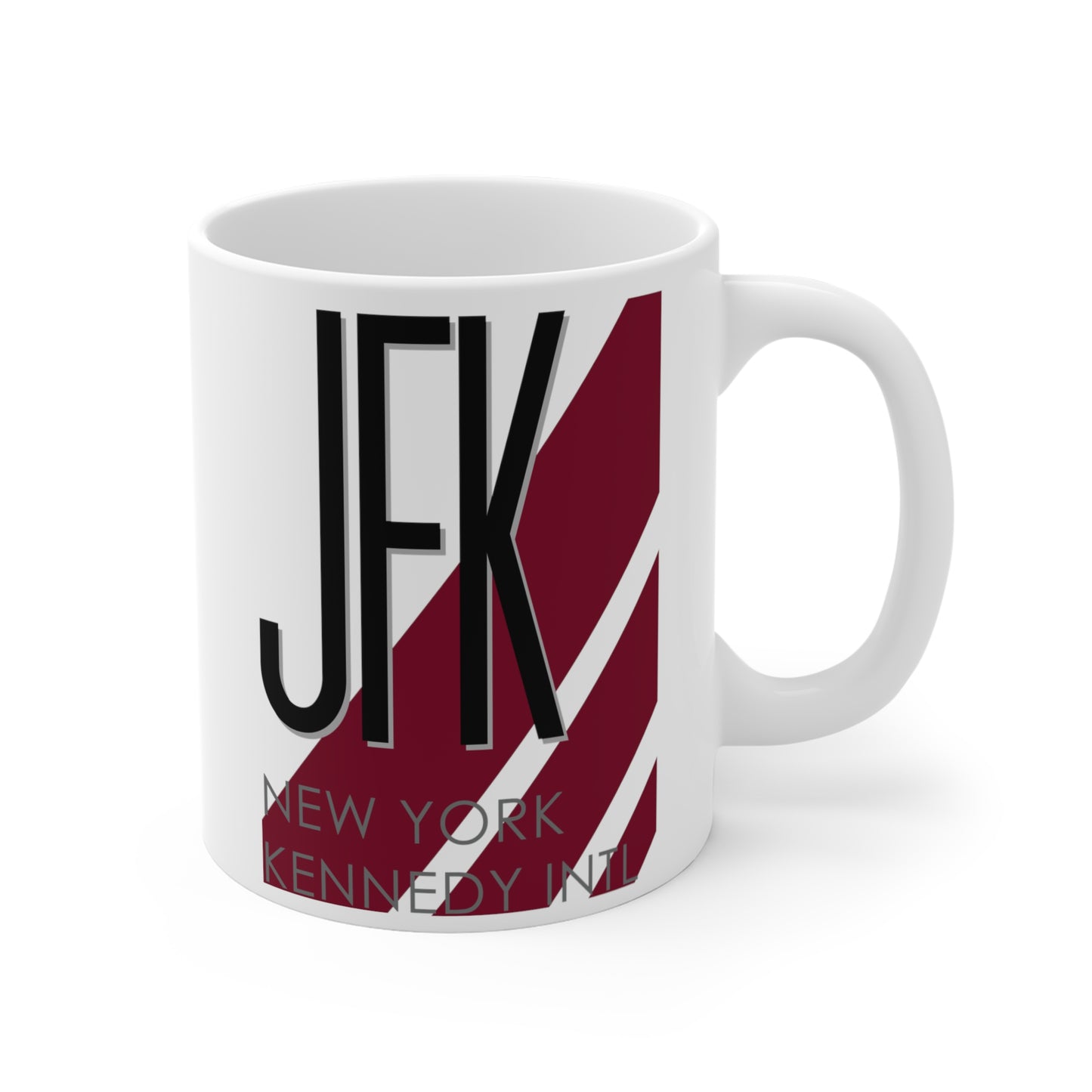 New York John F. Kennedy Intl, JFK. 11oz Airport Mug (Magenta)