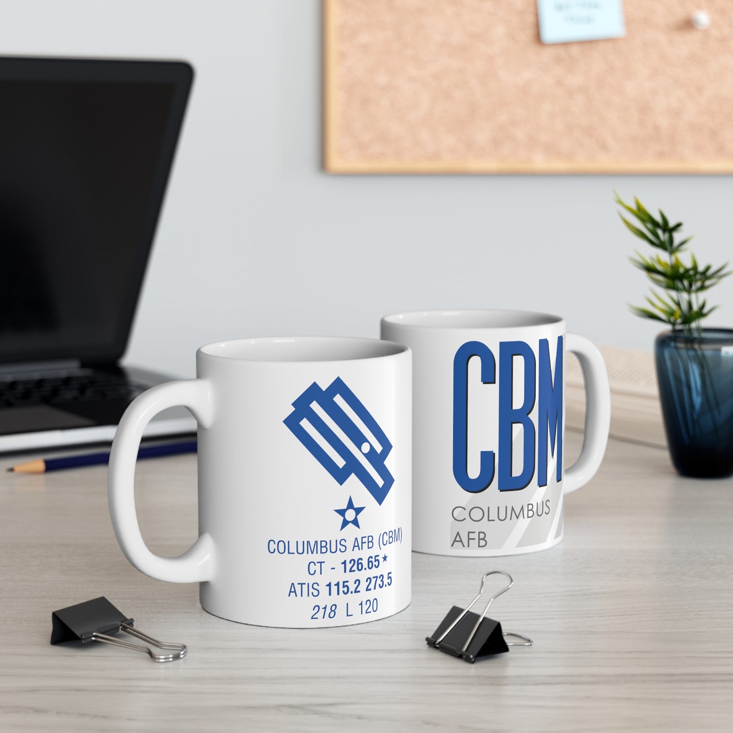 Columbus AFB, CBM. 11oz Airport Mug (Blue)