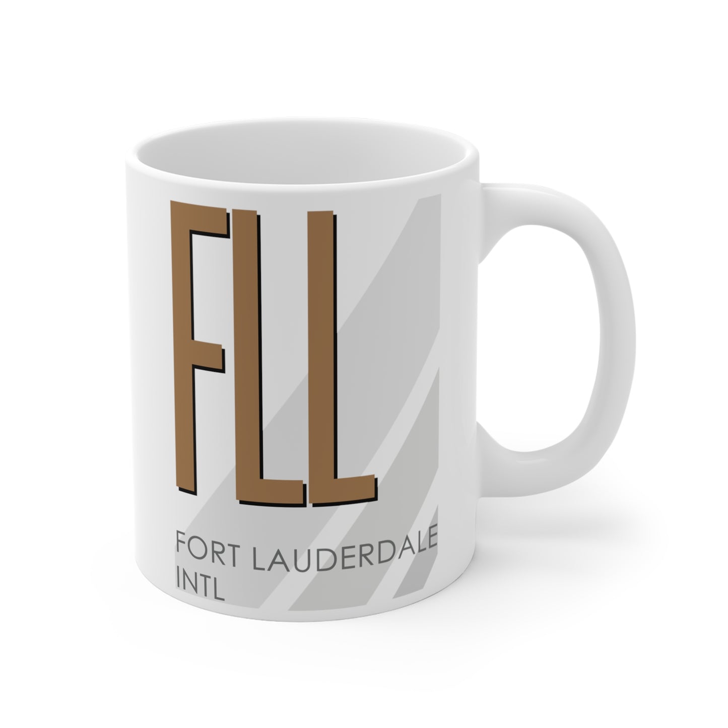 Fort Lauderdale Hollywood Intl, FLL. 11oz Airport Mug (Brown)