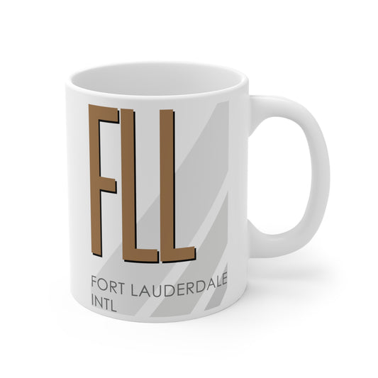 Fort Lauderdale Hollywood Intl, FLL. 11oz Airport Mug (Brown)