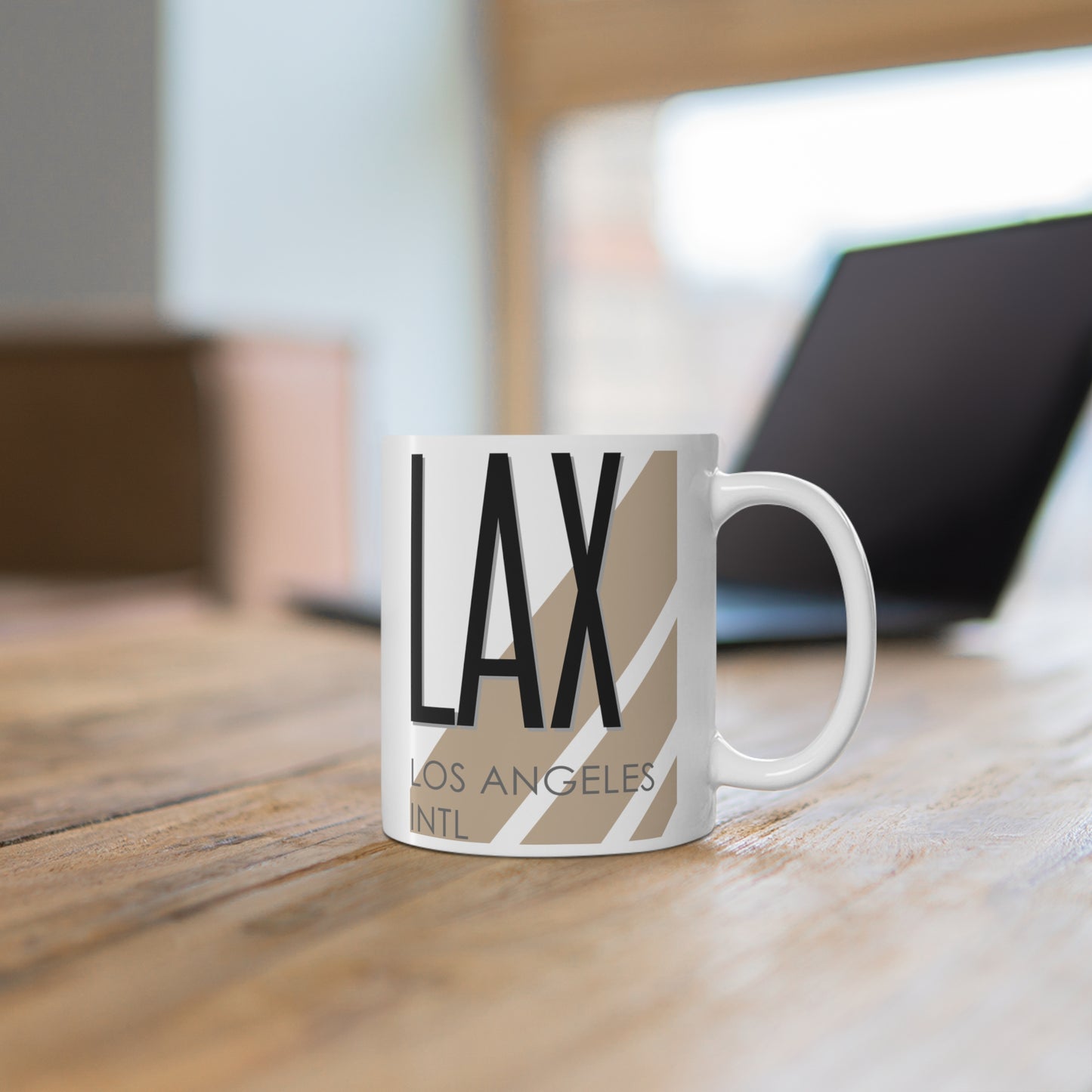 Los Angeles Intl, LAX. 11oz Airport Mug (Cool Brown)