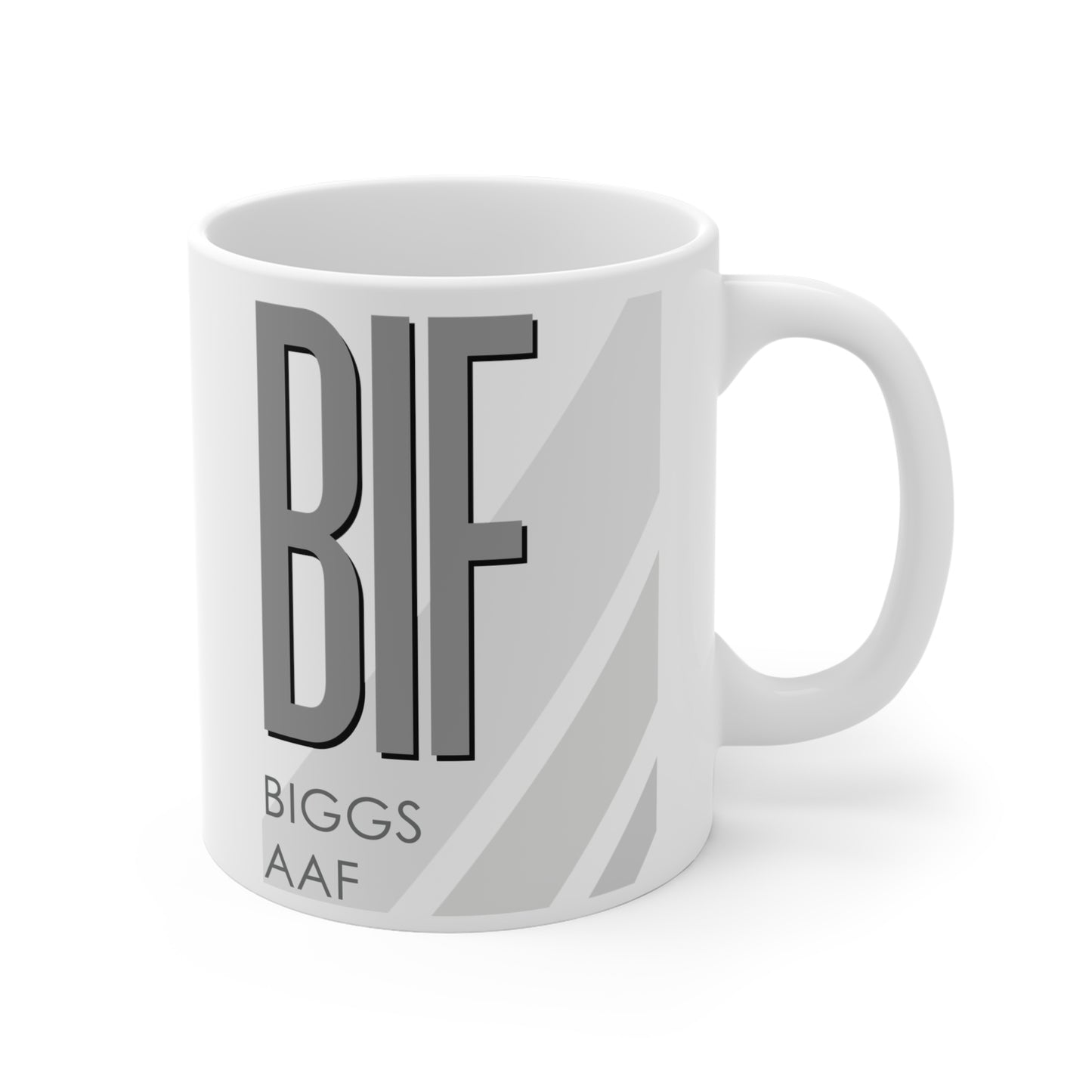 Biggs AAF, BIF. 11oz Airport Mug (Gray)