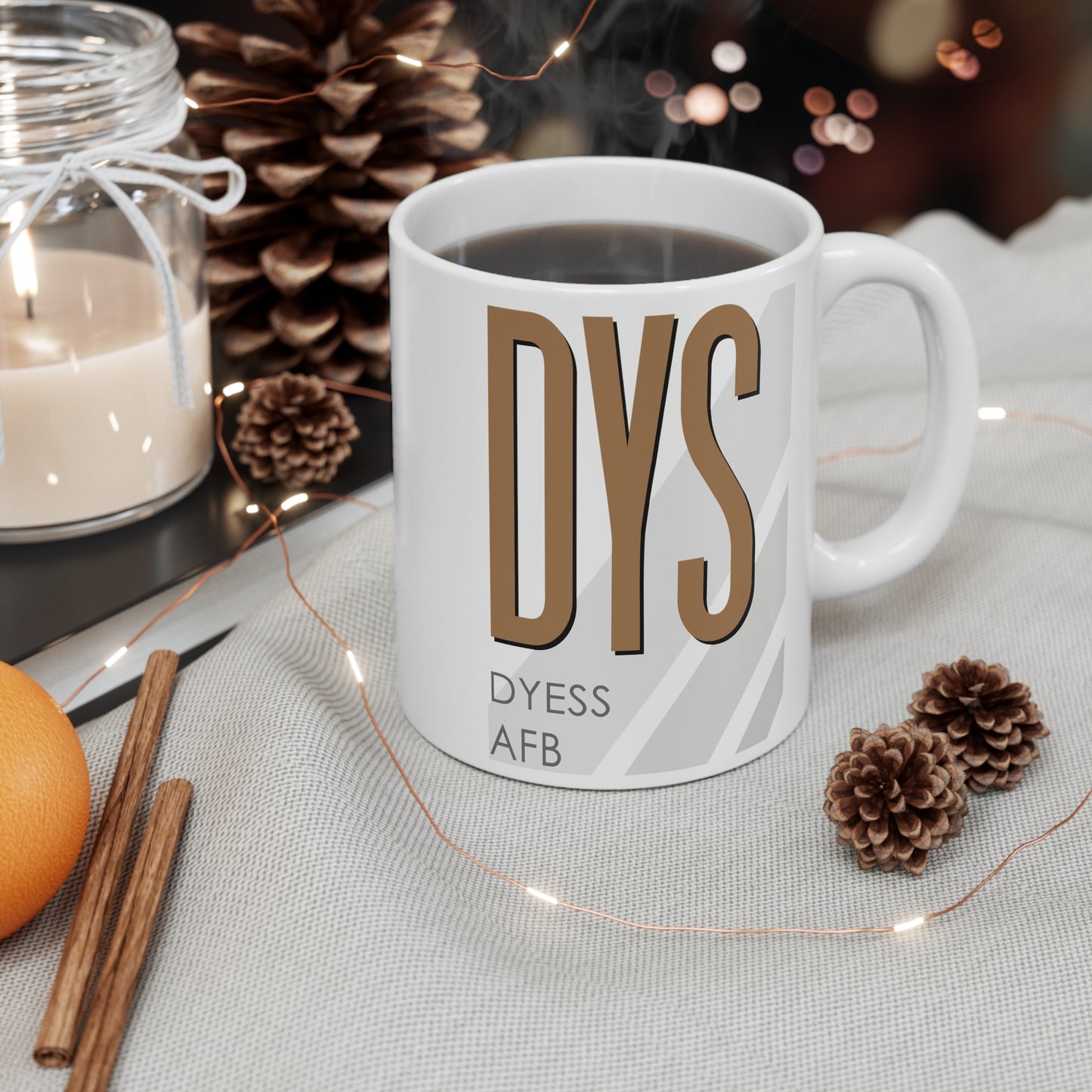 Dyess AFB, DYS. 11oz Airport Mug (Brown)