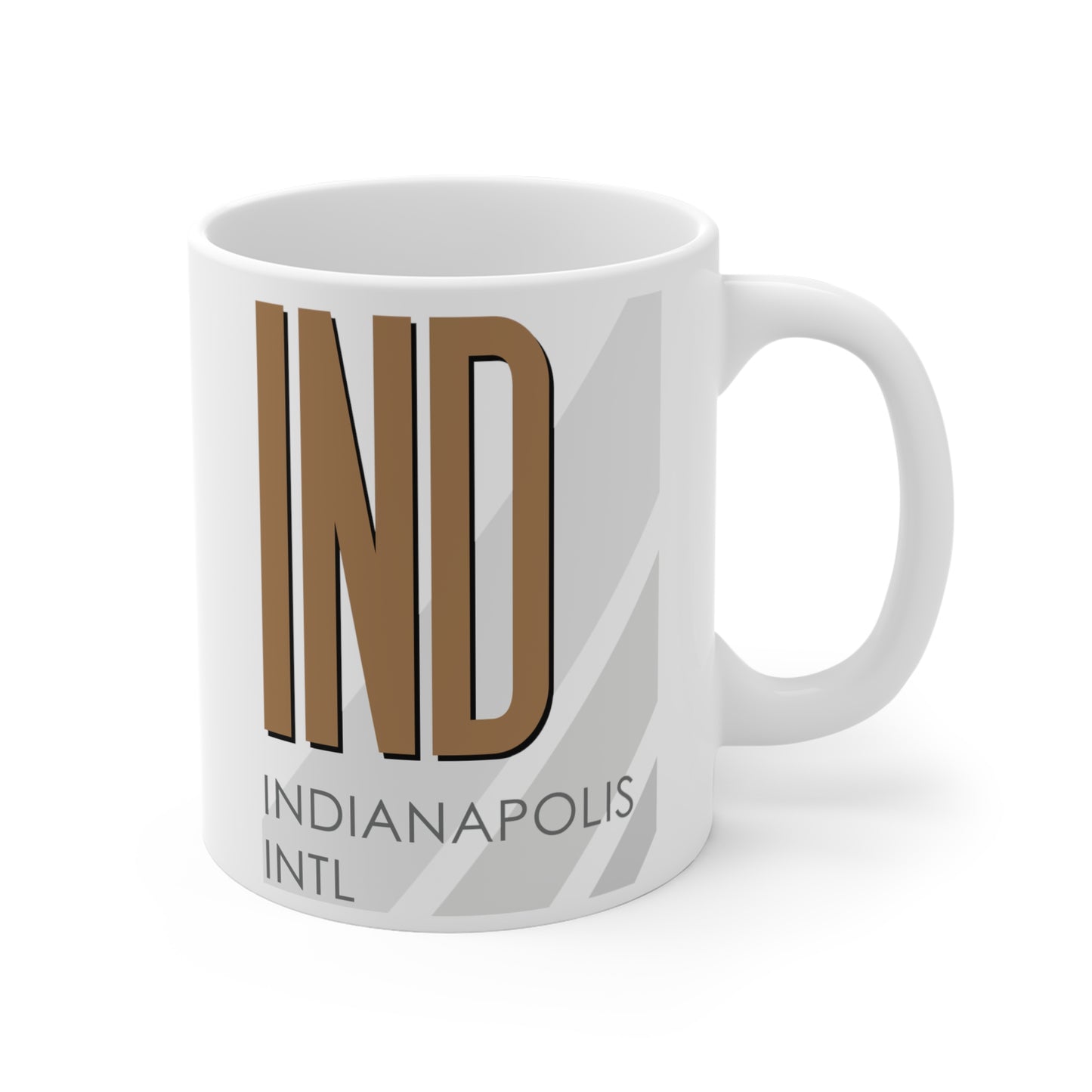 Indianapolis Intl, IND. 11oz Airport Mug (Brown)