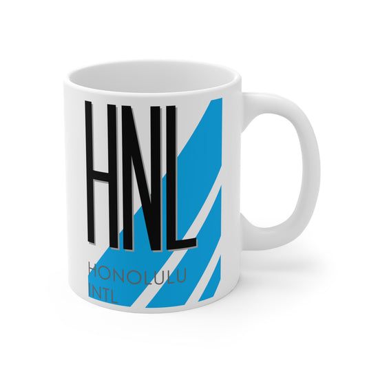 Honolulu Daniel K. Inouye Intl, HNL. 11oz Airport Mug (Blue)