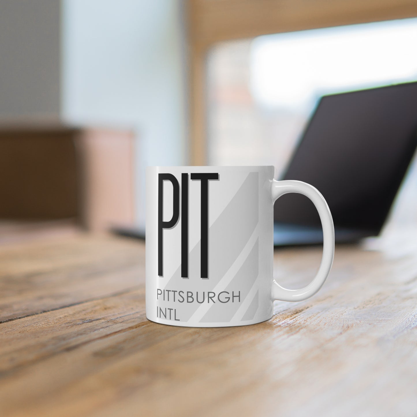 Pittsburgh Intl, PIT. 11oz Airport Mug (White)