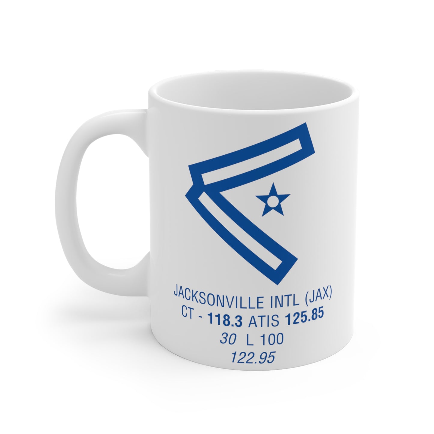 Jacksonville Intl, JAX. 11oz Airport Mug (Blue)