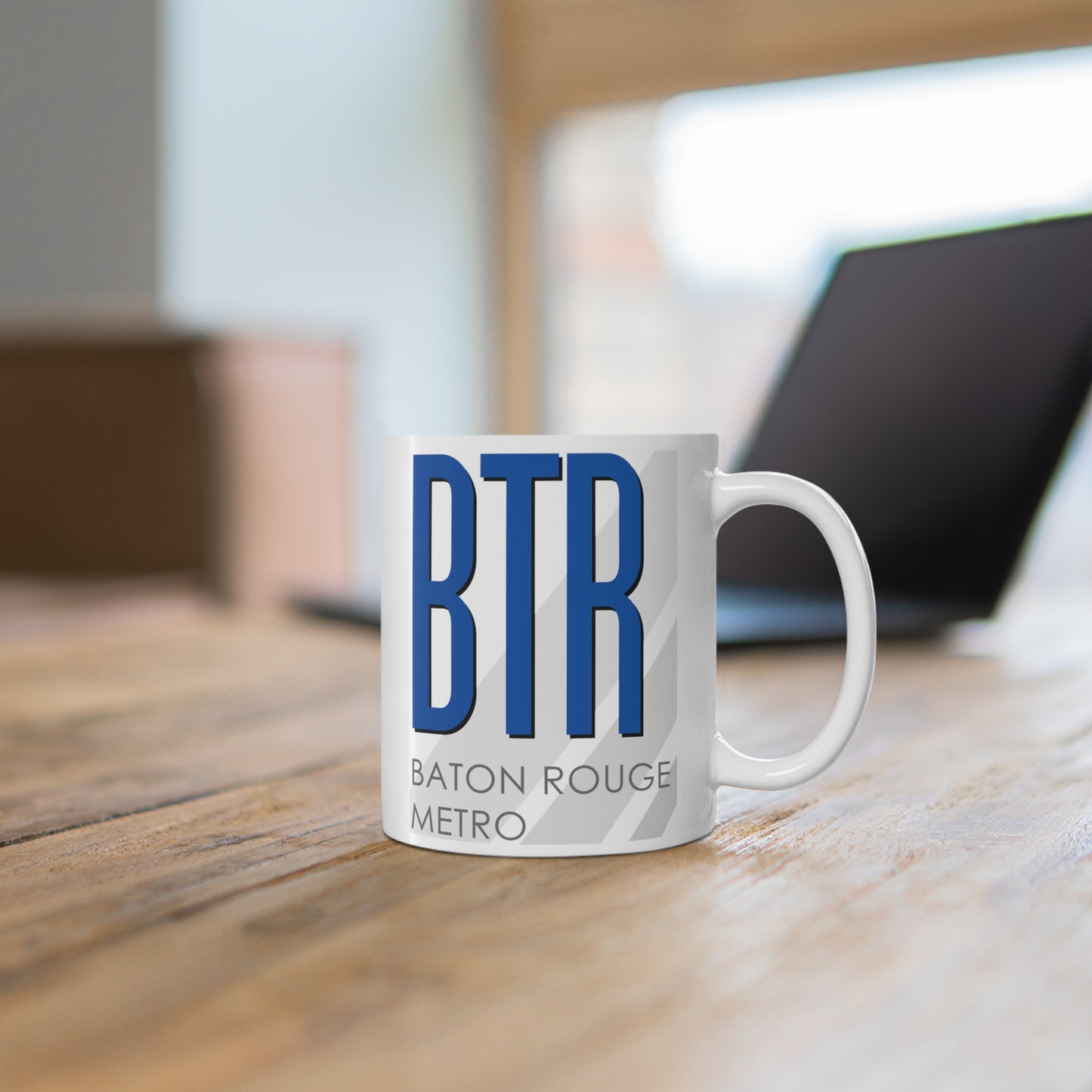 Baton Rouge Metro Ryan Fld, BTR. 11oz Airport Mug (Blue)