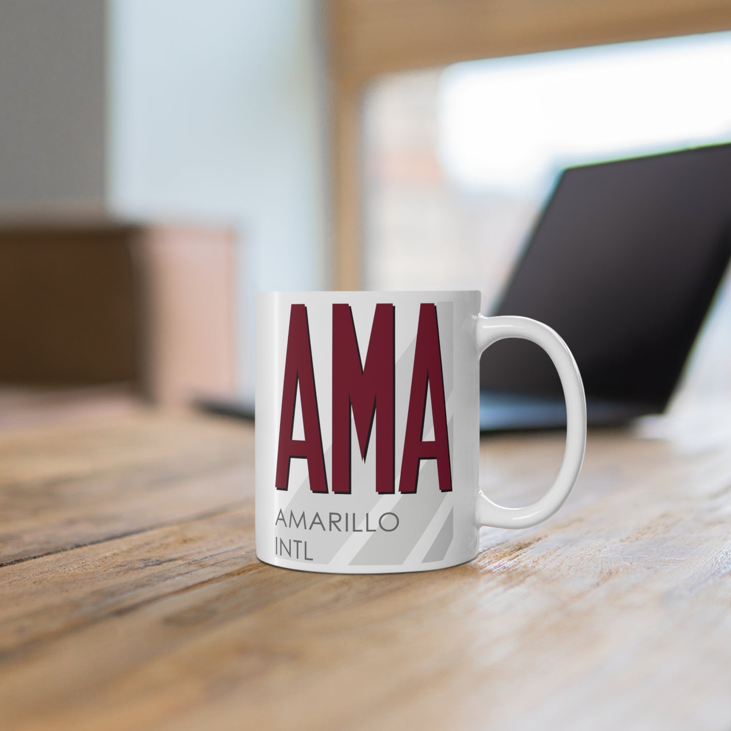 Rick Husband Amarillo Intl, AMA. 11oz Airport Mug (Magenta)