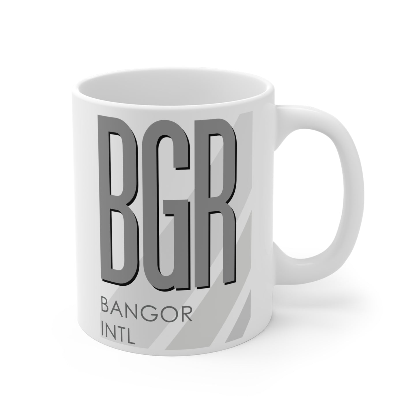 Bangor Intl, BGR. 11oz Airport Mug (Gray)