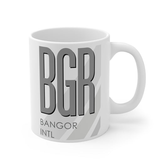 Bangor Intl, BGR. 11oz Airport Mug (Gray)