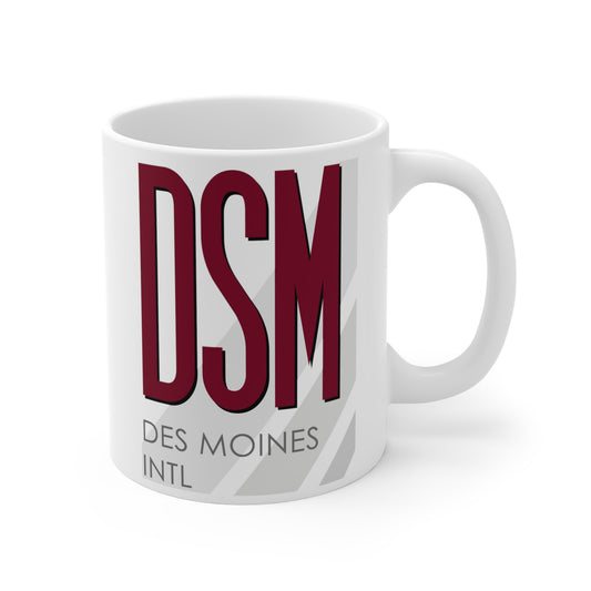 Des Moines Intl, DSM. 11oz Airport Mug (Magenta)