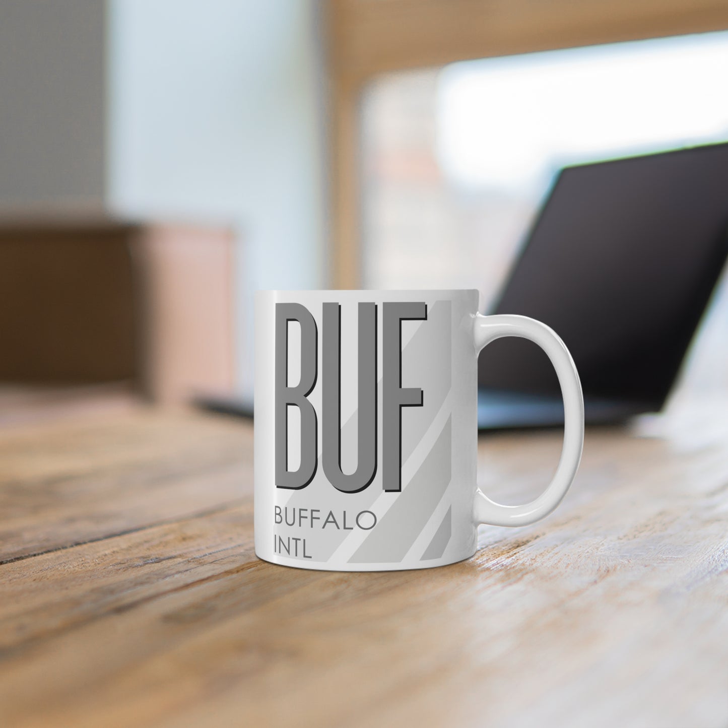 Buffalo Niagara Intl, BUF. 11oz Airport Mug (Gray)