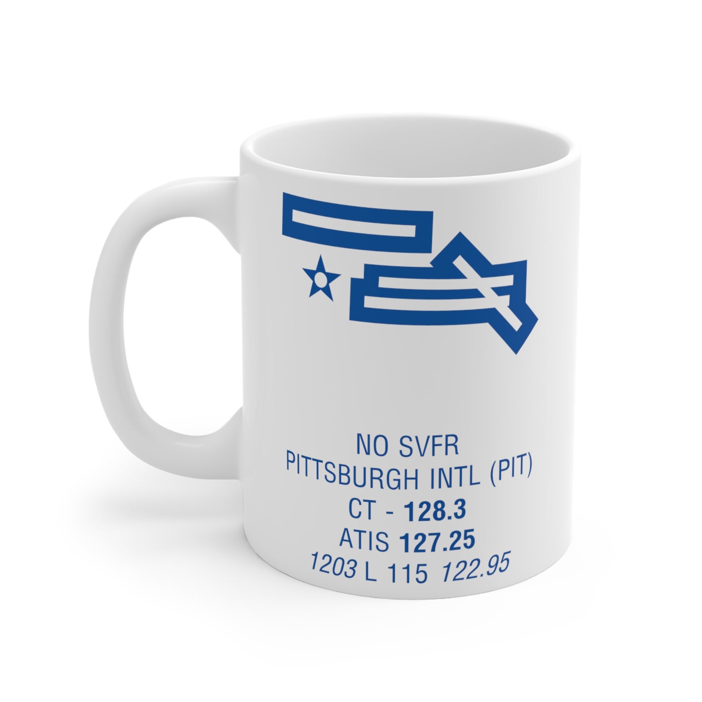 Pittsburgh Intl, PIT. 11oz Airport Mug (White)