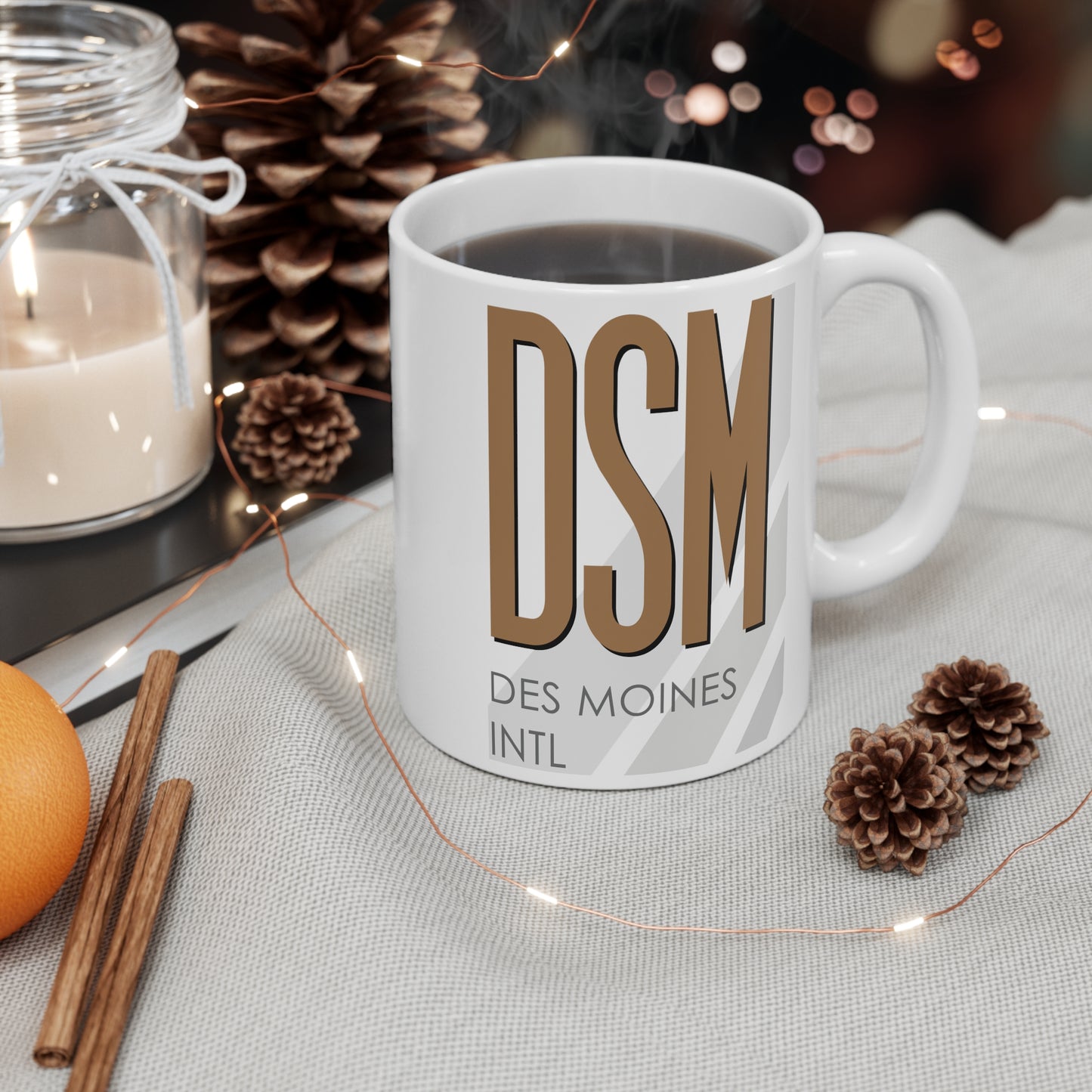 Des Moines Intl, DSM. 11oz Airport Mug (Brown)