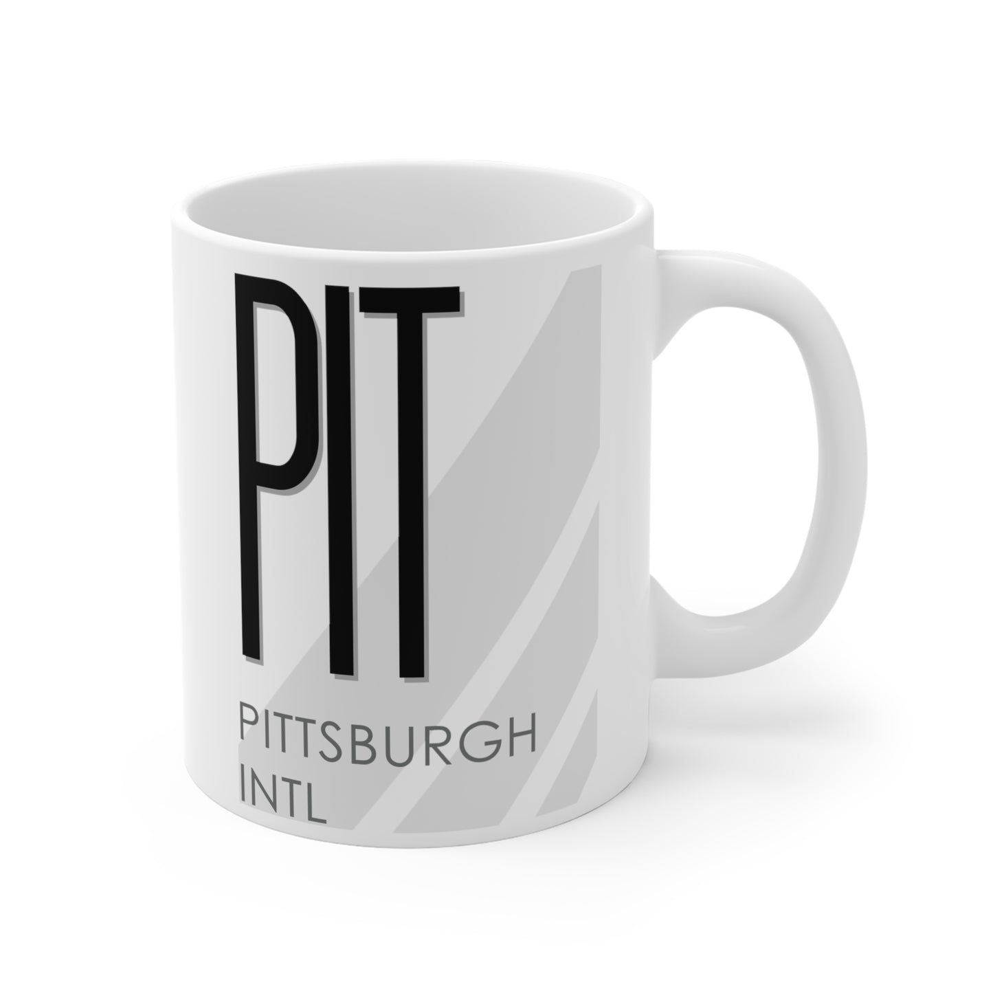 Pittsburgh Intl, PIT. 11oz Airport Mug (White)