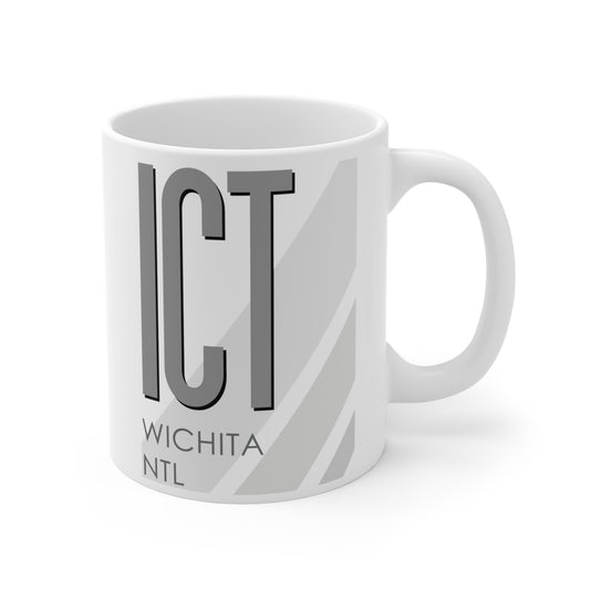 Wichita Dwight D. Eisenhower Ntl, ICT. 11oz Airport Mug (Gray)