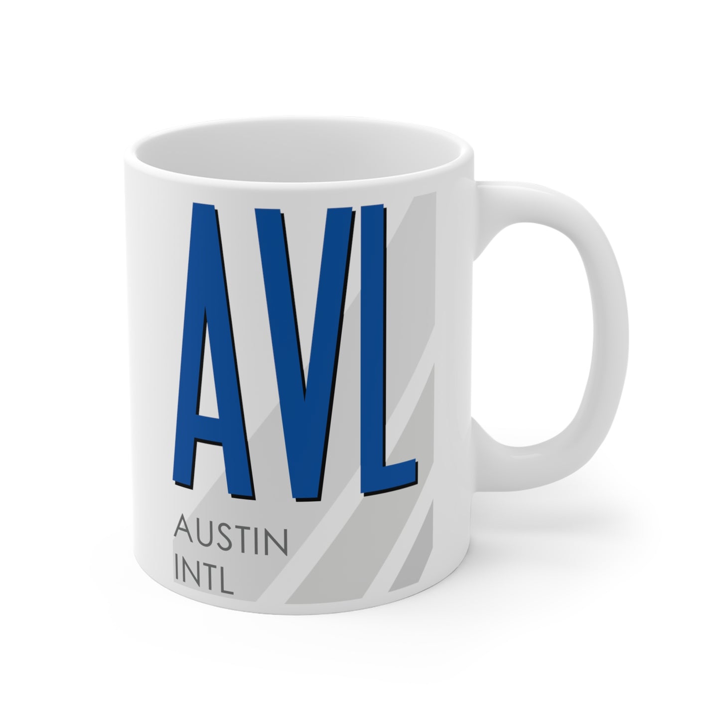 Asheville Rgnl, AVL. 11oz Airport Mug (Blue)