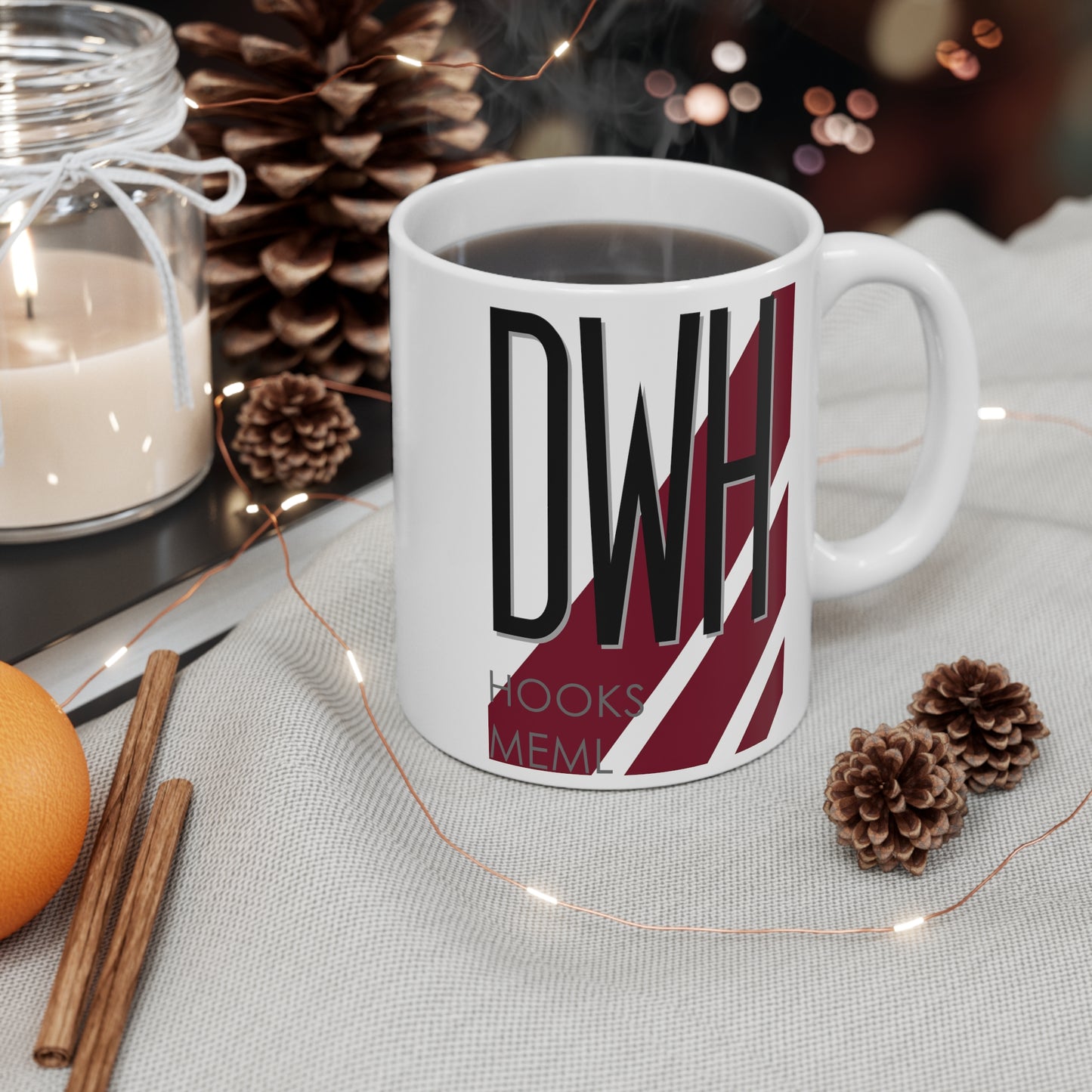 David Wayne Hooks Meml, DWH. 11oz Airport Mug (Magenta Stripes)