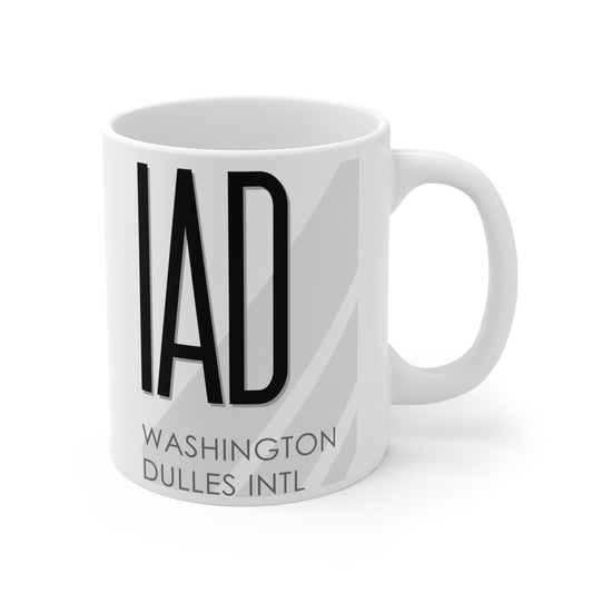 Washington Dulles Intl, IAD. 11oz Airport Mug (White)