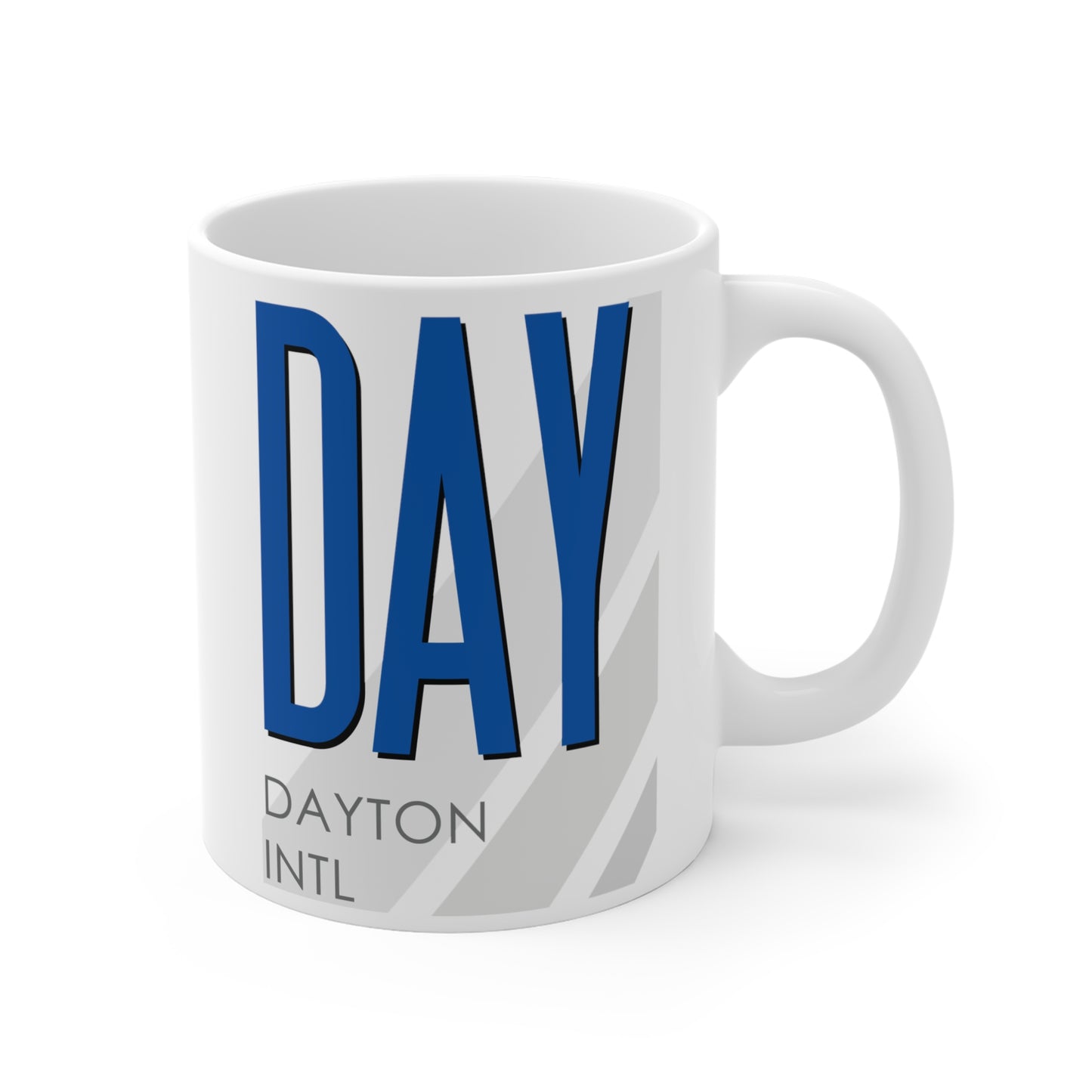 James M Cox Dayton Intl, DAY. 11oz Airport Mug (Blue)