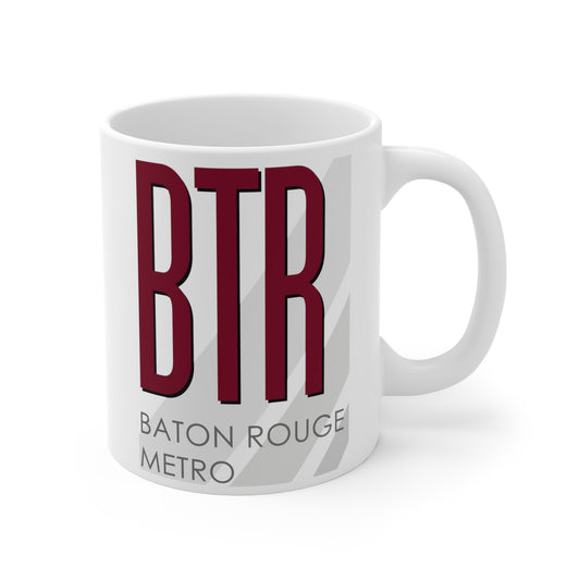 Baton Rouge Metro Ryan Fld, BTR. 11oz Airport Mug (Magenta)