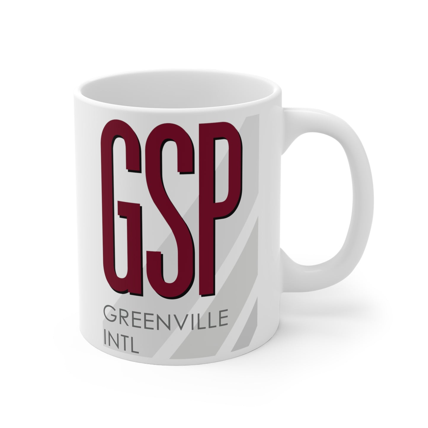 Greenville Spartanburg Intl, GSP. 11oz Airport Mug (Magenta)