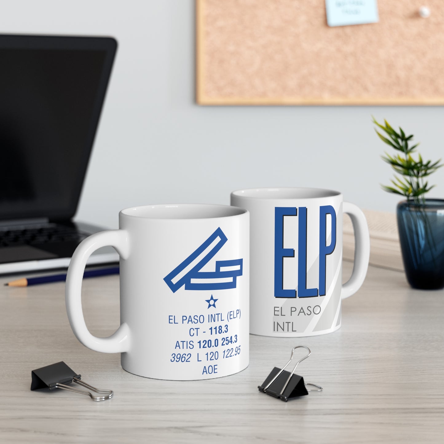 El Paso Intl, ELP. 11oz Airport Mug (Blue)