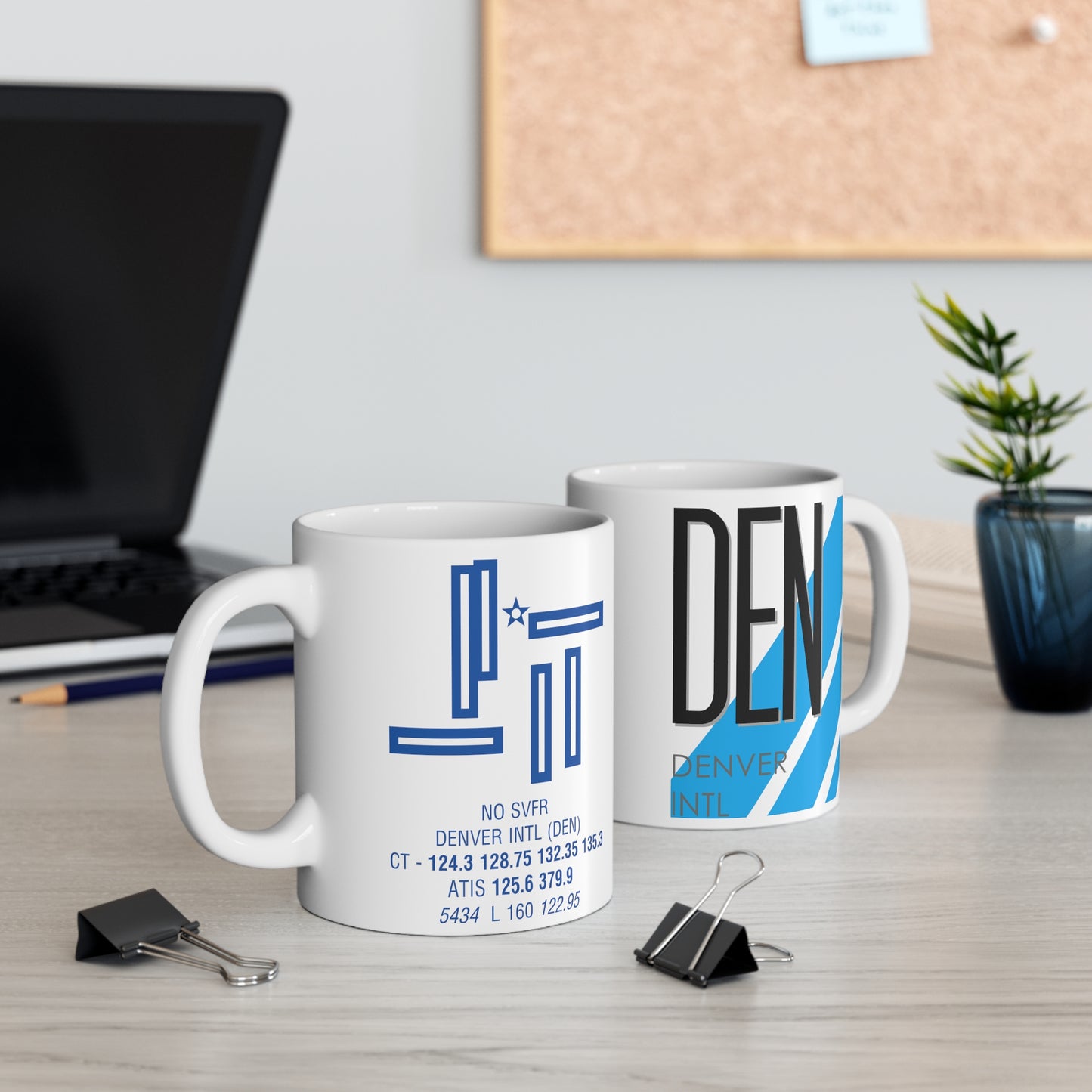 Denver Intl, DEN. 11oz Airport Mug (Blue)