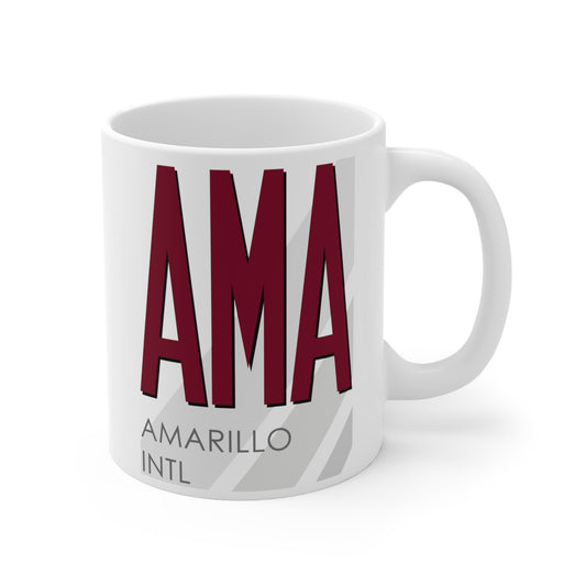 Rick Husband Amarillo Intl, AMA. 11oz Airport Mug (Magenta)