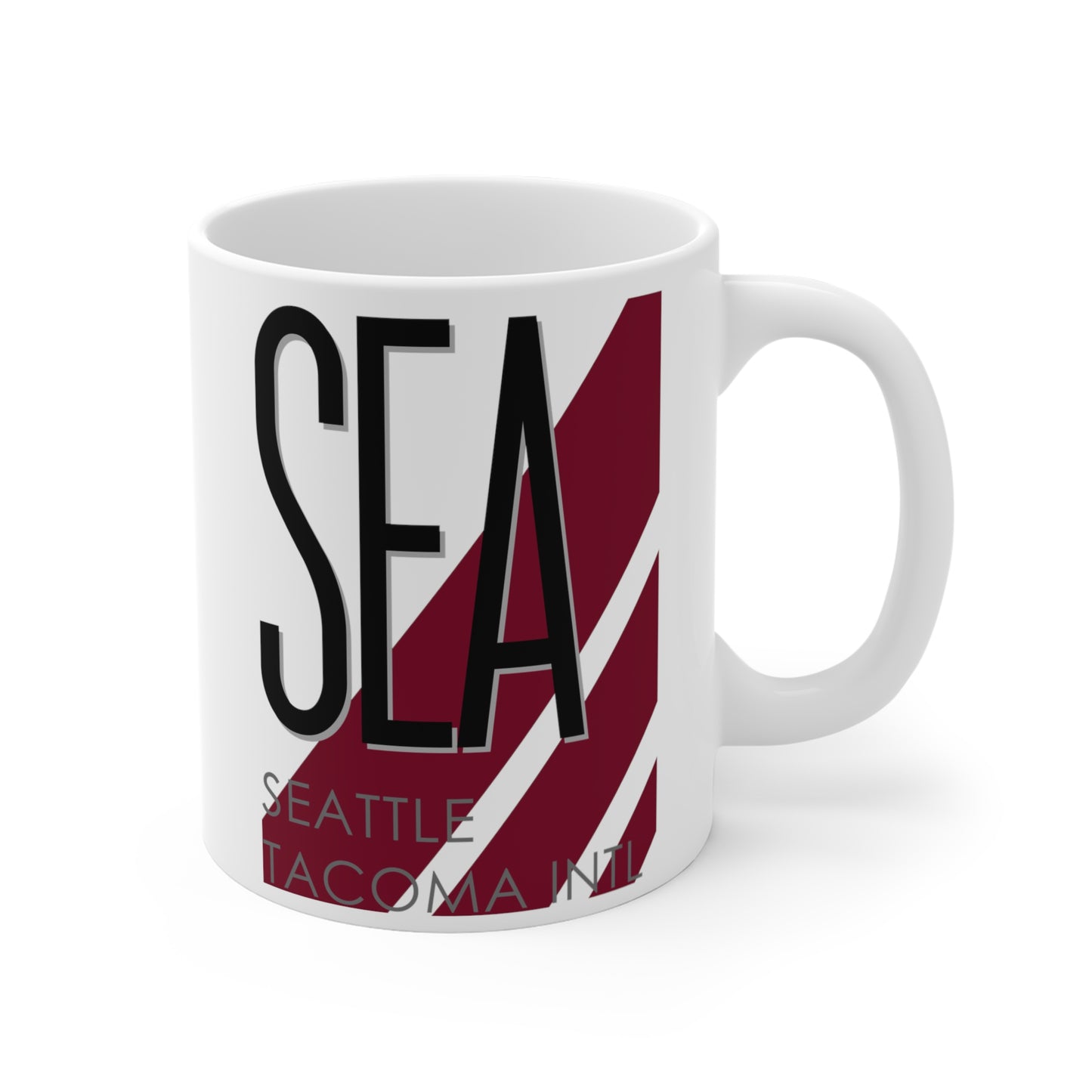 Seattle Tacoma Intl, SEA. 11oz Airport Mug (Magenta)