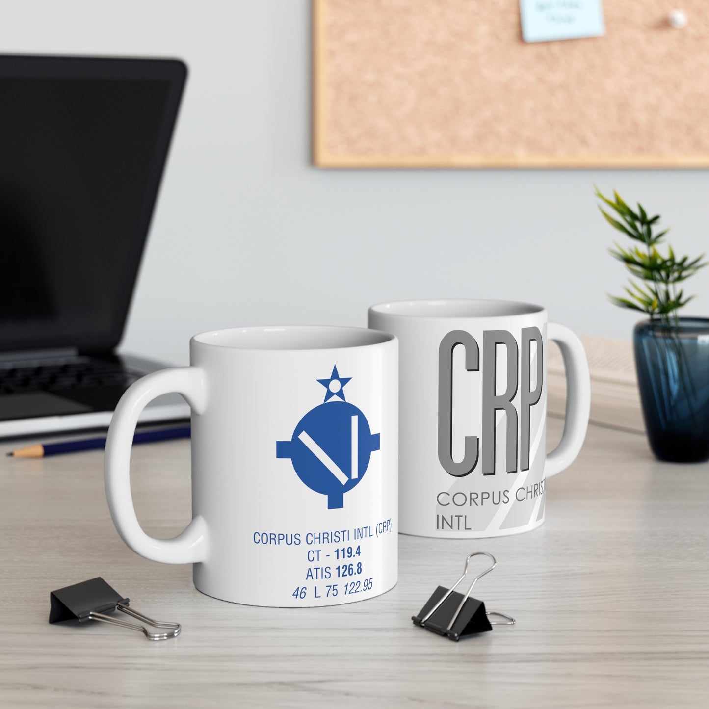 Corpus Christi Intl, CRP. 11oz Airport Mug (Gray)