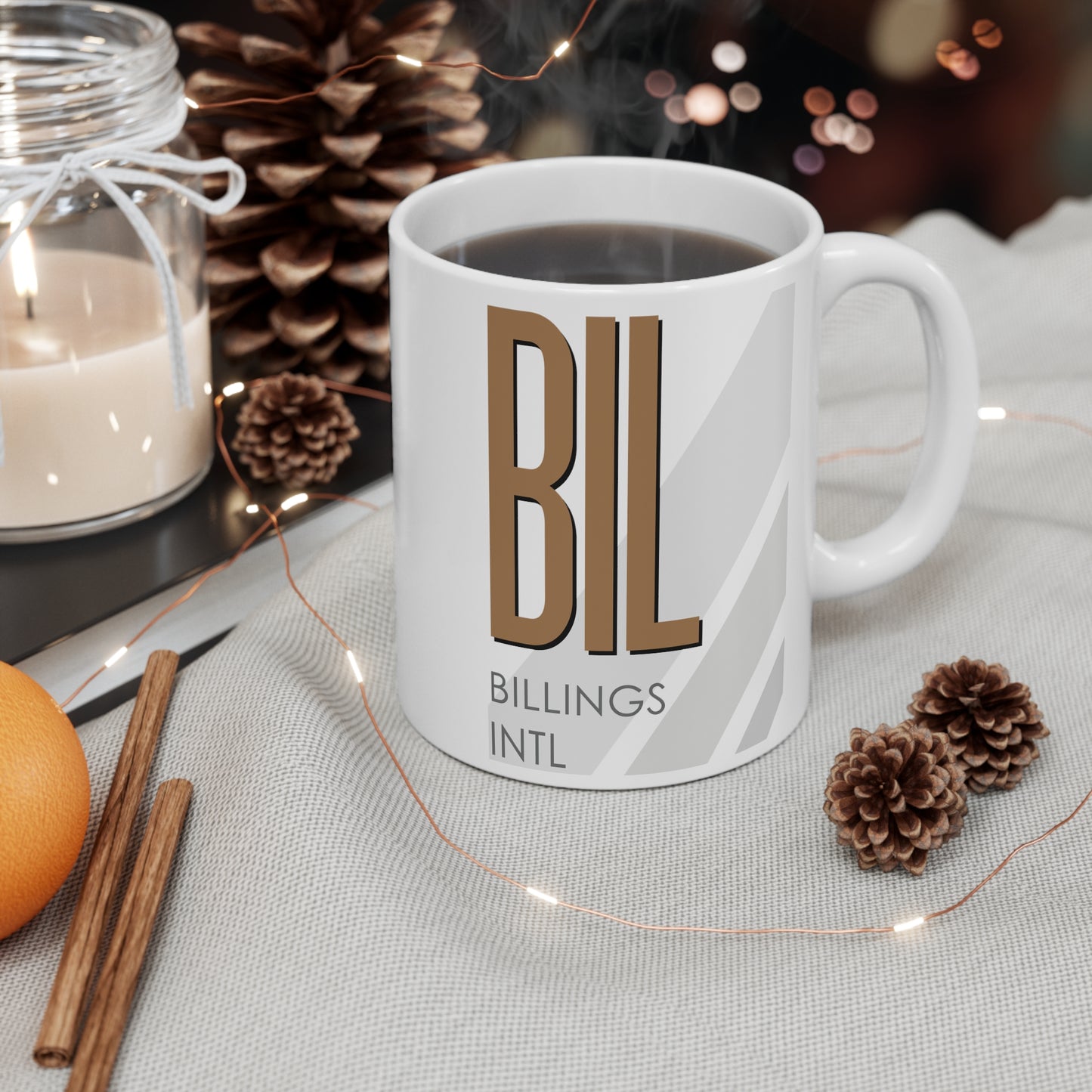 Billings Logan Intl, BIL. 11oz Airport Mug (Brown)