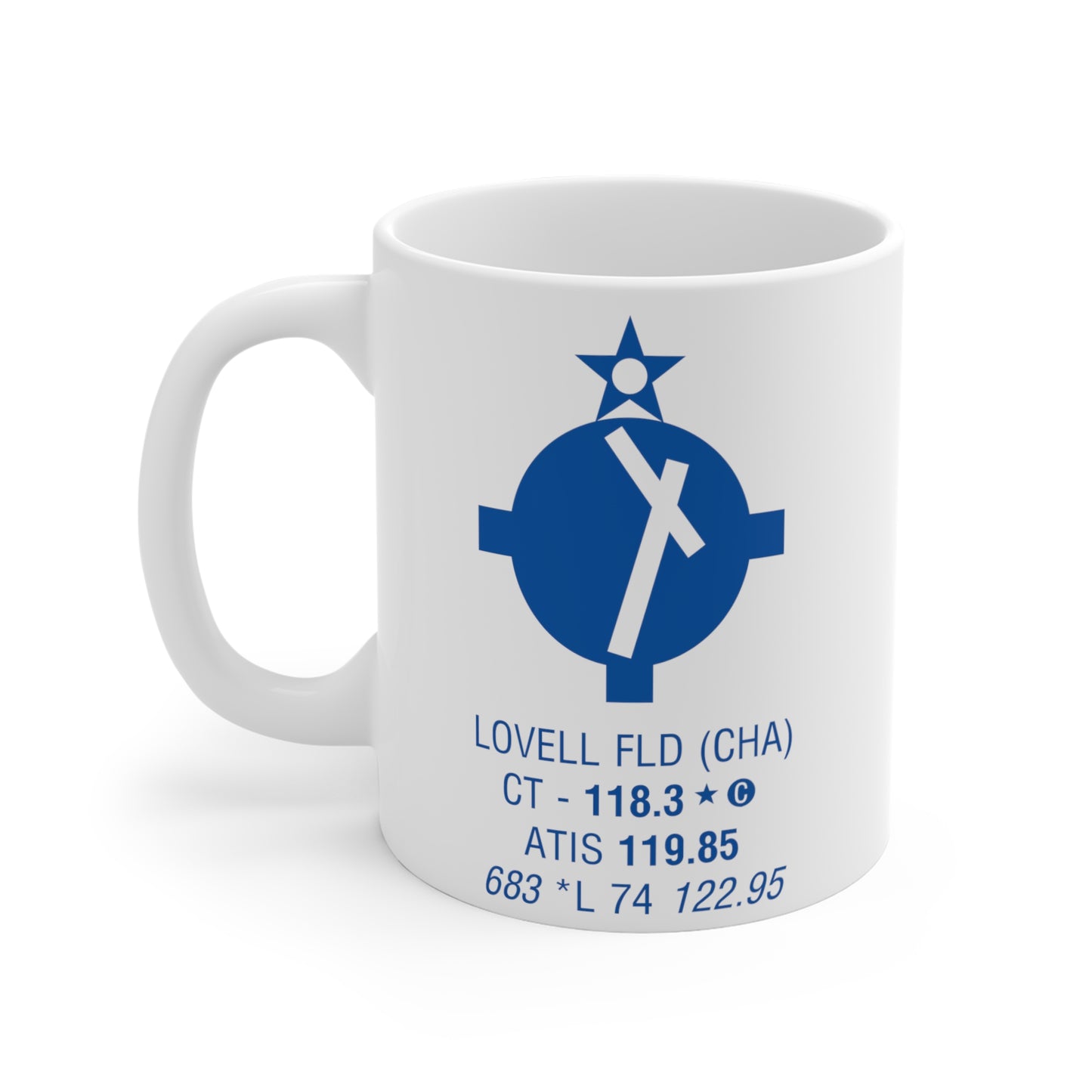 Lovell Fld, CHA. 11oz Airport Mug (Blue)