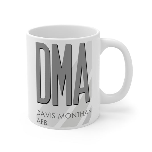 Davis Monthan AFB, DMA. 11oz Airport Mug (Gray)