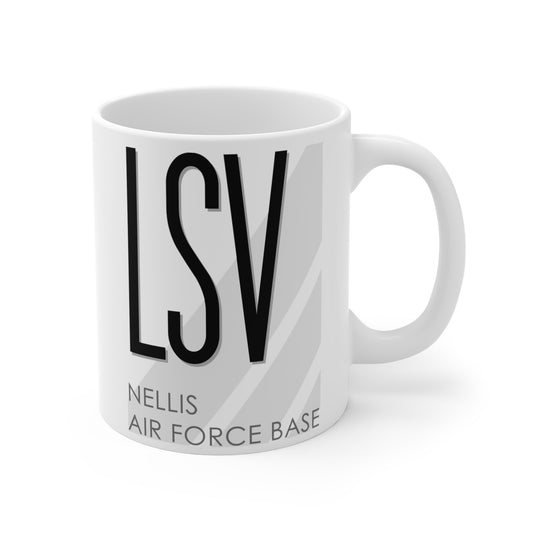 Nellis Air Force Base, LSV. 11oz Airport Mug (White)