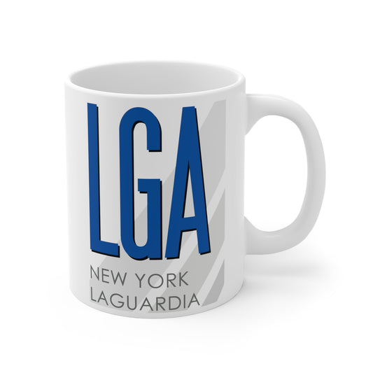 New York LaGuardia, LGA. 11oz Airport Mug (Blue LGA)