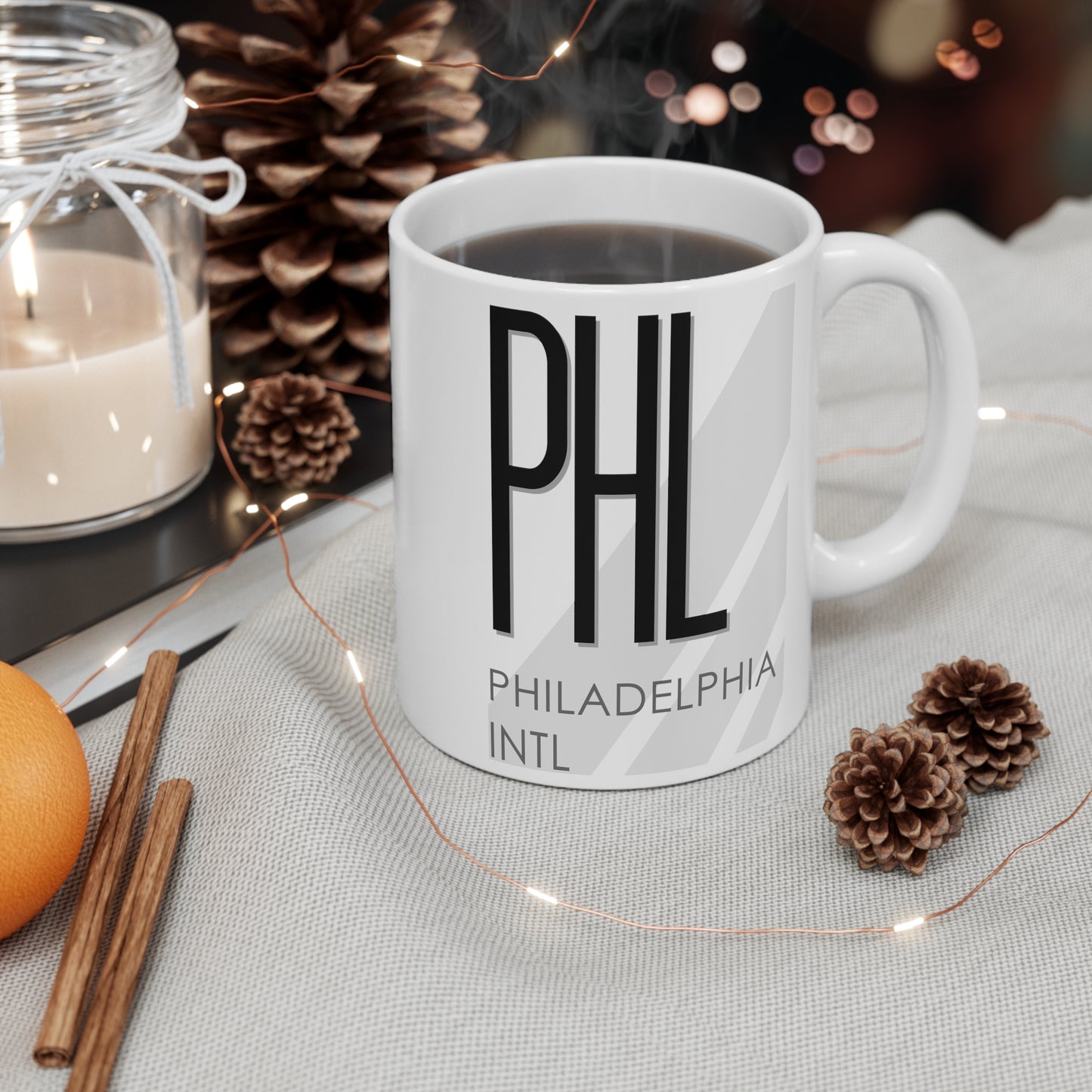 Philadelphia Intl, PHL. 11oz Airport Mug (White)