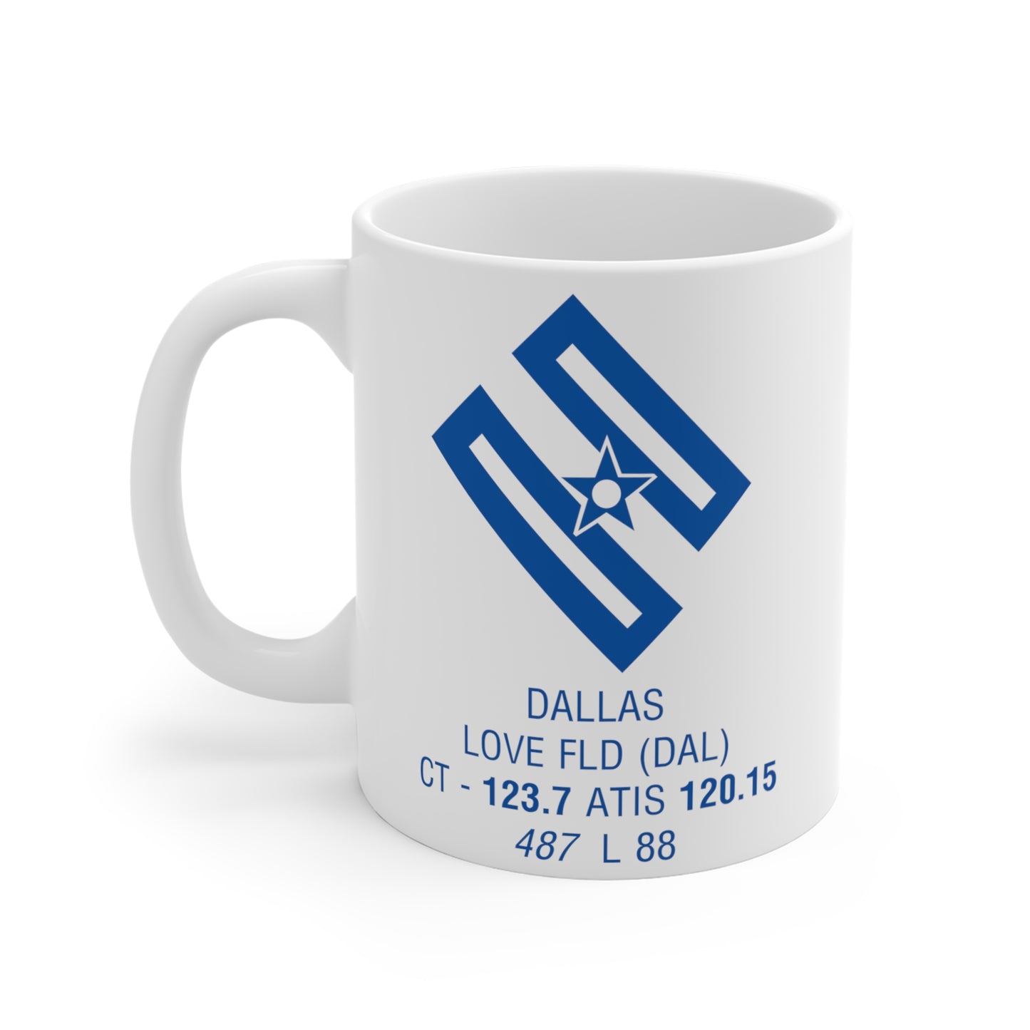 Dallas Love Fld, DAL. 11oz Airport Mug (Blue)