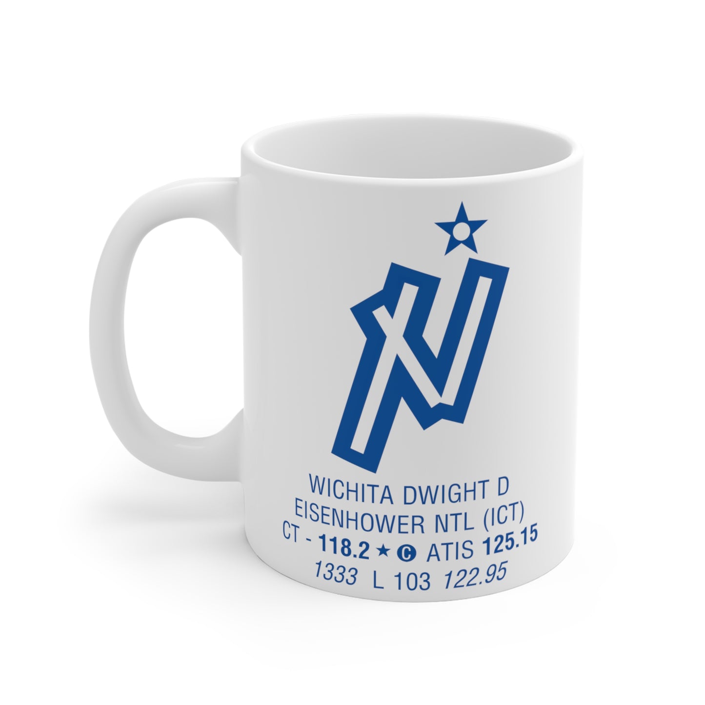 Wichita Dwight D. Eisenhower Ntl, ICT. 11oz Airport Mug (Gray)