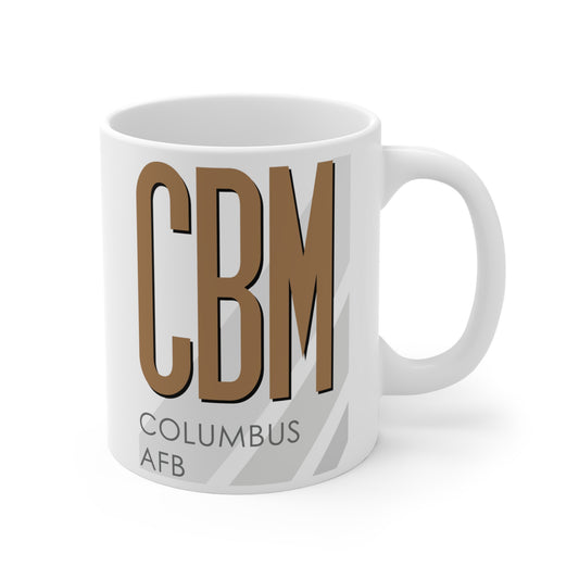 Columbus AFB, CBM. 11oz Airport Mug (Brown)